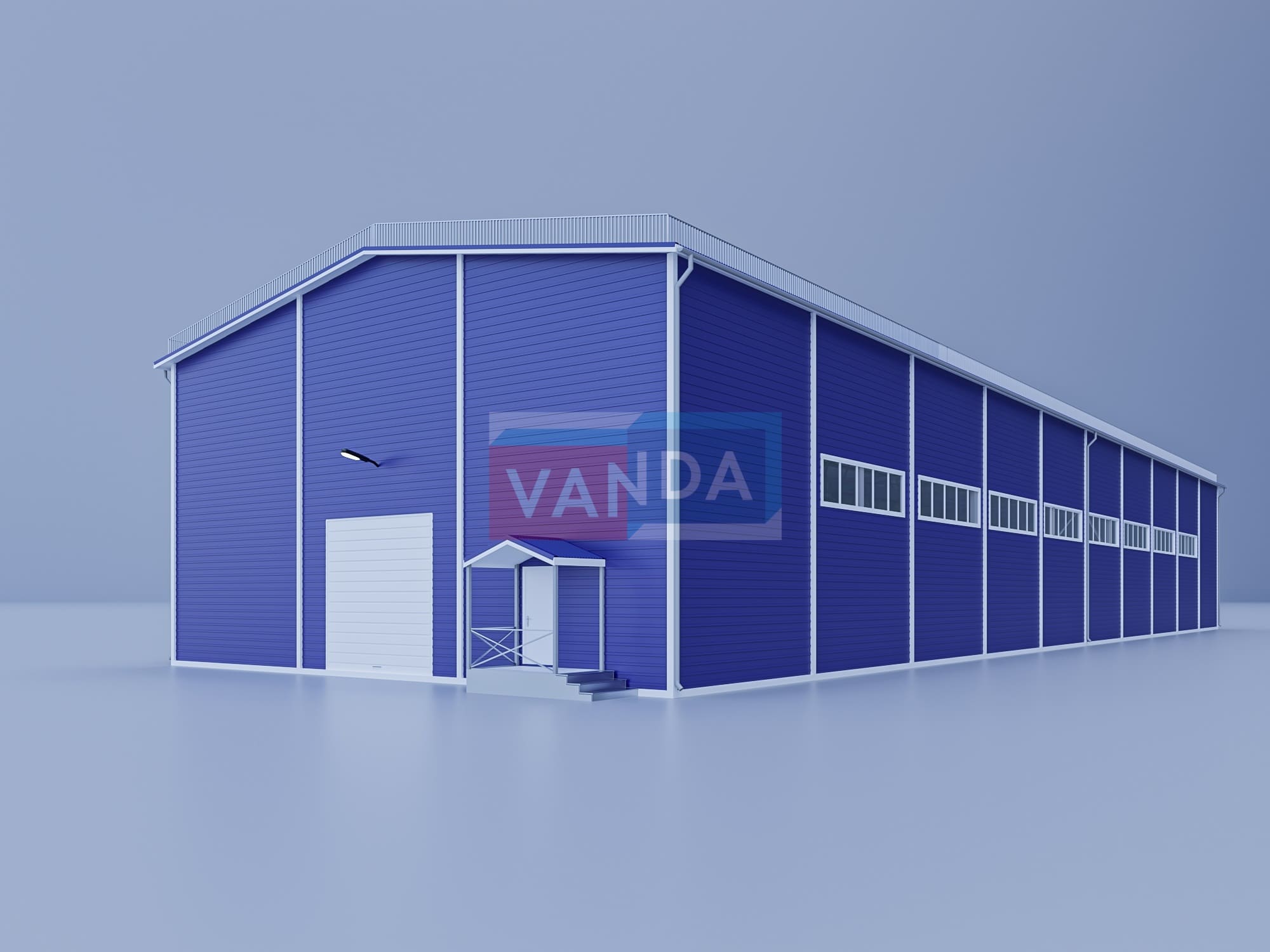 Склад из сэндвич панелей 60х18